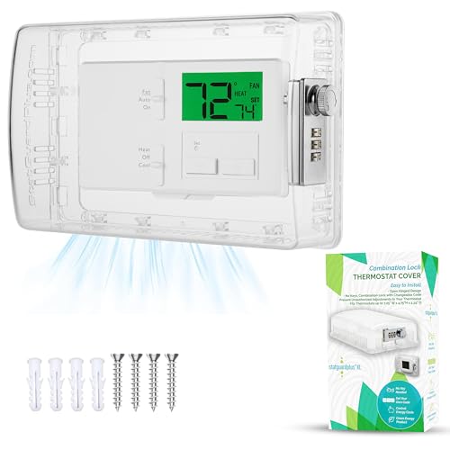 StatGuardPlus XL2 Universal Thermostatschutz mit Zahlenschloss inkl. Vinyl-Wandabdeckung für saubere Optik (passend für Thermostate 4,5 x 7 x 2,5) von STATGUARDPLUS