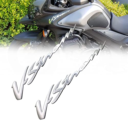 2 STÜCKE Motorrad Aufkleber Für Suzuki V-Strom Alle Serien DL 250 650 1000 XT 3D Aufkleber Chrom Motorrad Reflektierendes Emblem Abzeichen Schmücken von STATUZ