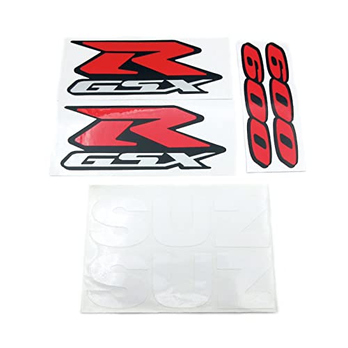 Für Suzuki GSXR 1000 750 600 GSX-R K1 K2 K3 K4 K5 K6 K7 K8 K9 K10 Aufkleber Emblem Motorrad Verkleidungssatz Seitenaufkleber Abzeichen Schmücken (Color : Small White 600) von STATUZ