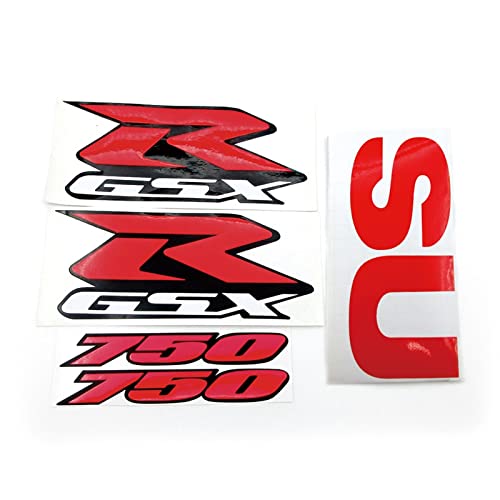 Für Suzuki GSXR 1000 750 600 GSX-R K1 K2 K3 K4 K5 K6 K7 K8 K9 K10 Aufkleber Emblem Motorrad Verkleidungssatz Seitenaufkleber Abzeichen Schmücken (Color : for 750 Red) von STATUZ