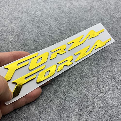 STATUZ 3D-Motorradzubehör Für Honda Forza 150 250 300 350 750 Logo-Abzeichen-Chrom-Weichplastik-Aufkleber-Abziehbilder Forza Schmücken (Color : Gold) von STATUZ