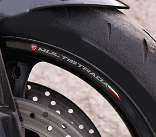 STATUZ 8 X Motorrad-Radaufkleber, Felgenaufkleber, Italienische Streifen, Für Ducati Multistrada 1200 Schmücken von STATUZ