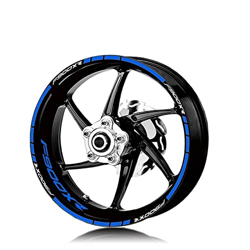 STATUZ Motorrad Für BMW F900XR F900 Xr F 900xr Reifen Wasserdicht Rad Logo Aufkleber Felge Persönlichkeit Reflektierende Streifen Anzug Schmücken (Color : Reflective Blue) von STATUZ