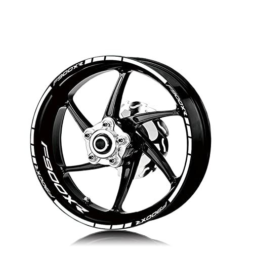 STATUZ Motorrad Für BMW F900XR F900 Xr F 900xr Reifen Wasserdicht Rad Logo Aufkleber Felge Persönlichkeit Reflektierende Streifen Anzug Schmücken (Color : Reflective White) von STATUZ