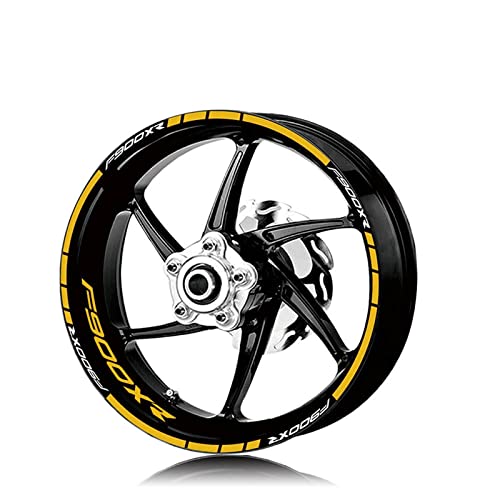 STATUZ Motorrad Für BMW F900XR F900 Xr F 900xr Reifen Wasserdicht Rad Logo Aufkleber Felge Persönlichkeit Reflektierende Streifen Anzug Schmücken (Color : Reflective Yellow) von STATUZ