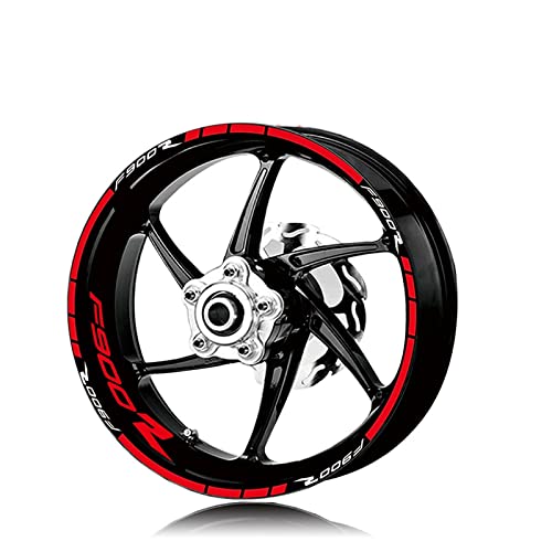 STATUZ Motorradreifen Wasserdichter Rad-Logo-Aufkleber Für BMW F900R F900r F 900r Felge Persönlichkeit Reflektierender Streifenanzug Schmücken (Color : Reflective red) von STATUZ