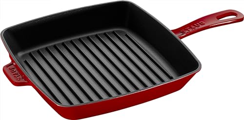 STAUB Amerikanische Grillpfanne 26 cm, Gusseisen, Für alle Herdarten, Kirschrot von STAUB