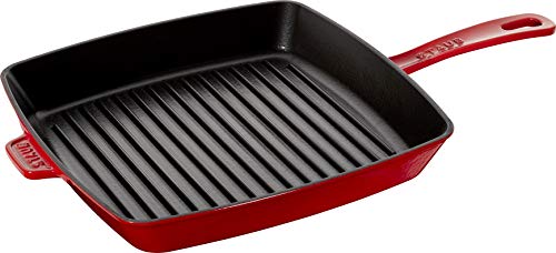 STAUB Amerikanische Grillpfanne 30 cm, Gusseisen, Für alle Herdarten, Kirschrot von STAUB