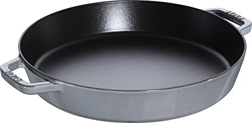 STAUB Bratpfanne / Paellapfanne mit zwei Griffen, 34 cm, Gusseisen, für alle Herdarten, Graphitgrau von STAUB