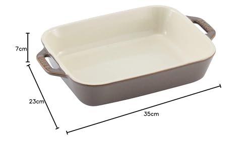 STAUB Ceramique Auflaufform-Set, Ofenform, rechteckig, Antik-Grau, Keramik, 2-tlg (20 x 16 cm & 27 x 20 cm) von STAUB