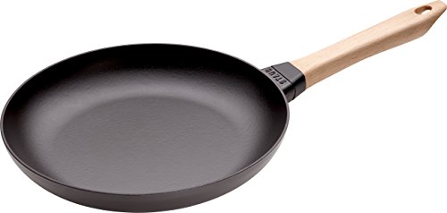 STAUB Gusseisen Pfanne mit Holzgriff, 28 cm, Induktionsgeeignet, Schwarz von STAUB