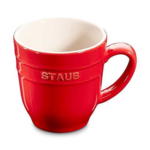 STAUB Keramik 4er Set Kaffeetasse Kakaotasse Teetasse groß Tasse Kirschrot 0,35 L von STAUB