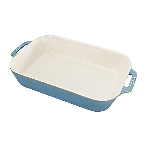 STAUB Keramik-Auflaufform, rechteckig, 33 x 22,9 cm, rustikales Türkis von STAUB