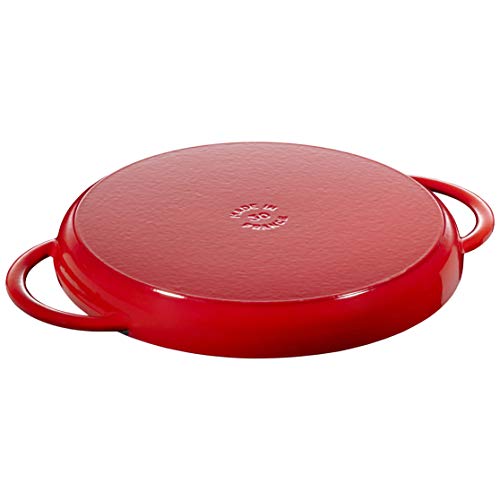 STAUB rund 30 cm Grillpfanne, Gußeisen, Kirschrot von STAUB