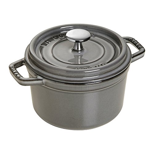Staub 1101418 Cocotte Ofen, rund, 0,75 l, Graphitgrau von STAUB