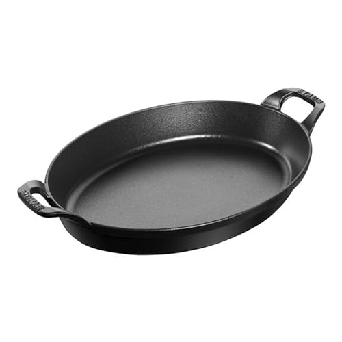 Staub 12.5 Inch Oval Roasting Dish, Black Matte by Staub Staub 12.5 Inch Oval Roasting Dish, Black Matte by Staub von STAUB