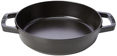 STAUB Bratpfanne / Schmorpfanne mit zwei Griffen, 20 cm, Gusseisen, für alle Herdarten, Schwarz von STAUB