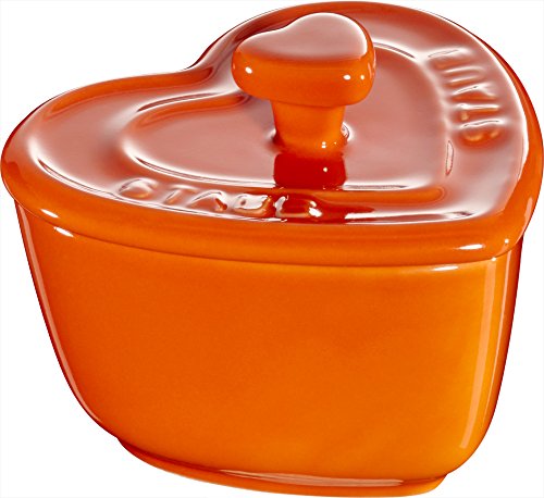 Staub Keramik 2er Set XS Mini Cocotte Herz Dessertschale Auflaufform Orange 8 cm Staub Keramik 2er Set XS Mini Cocotte Herz Dessertschale Auflaufform Orange 8 cm von STAUB
