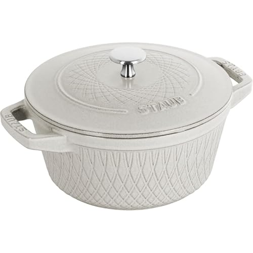 staub Twister Cocotte 24 cm weiß 3,8 l Gusseisenmaterial mattschwarze Innenemaillierung Deckel mit Aroma-Regenstruktur für alle Herdarten geeignet, inkl. Induktion. ofenfest. staub Twister Cocotte 24 cm weiß 3,8 l Gusseisenmaterial mattschwarze Innenemaillierung Deckel mit Aroma-Regenstruktur für alle Herdarten geeignet, inkl. Induktion. ofenfest. von STAUB