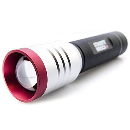 STAUDTE HIRSCH LED Taschenlampe SH-5.420, 1000 lm, 200 m, max. 32 h, 3 Leuchtmodi, tageslichtweiß, fokussierbar, spritzwassergeschützt (IPX4), batteriebetrieben, 471 g von STAUDTE HIRSCH