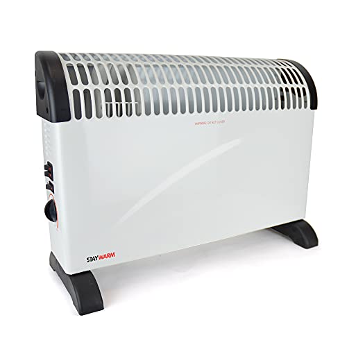 StayWarm 2000 W Konvektor-Heizung mit Lüfterunterstützung, 3 Heizstufen und Kaltblas-/Frost-Uhr, Weiß – F2406WH von STAYWARM