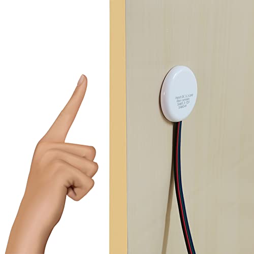 STBTECH 12V LED Touch Dimmer Schalter Verdeckt, DC 3.7-24V 3A Berührungsschalter Sensorschalter für Smart Home LED Lichtleiste, Durchdringt Holz, Stein, Glas usw, keine Löcher erforderlich(Weiß) von STBTECH