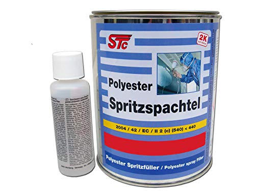 1,5 kg Set STC 2K Polyester Spritzspachtel grau inkl. Härter Spritzfüller auto von STC