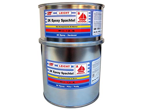 1,8 kg / 3 L STC 2K Epoxy Spachtelmasse LEICHT Set Bootsspachtel Set Epoxyspachtel (1,8 kg / 3 L Set) von STC