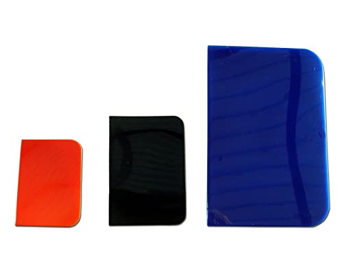 3er Spachtel Set STC Karosserie Spachtelsatz Glättspachtel in drei Größen Kunststoffspachtel Set 55x40 mm, 70x45 mm, 115x80 mm flexibel und säurefest von STC