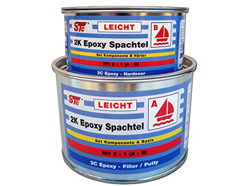 480 g / 800 ml STC 2K Epoxy Spachtelmasse LEICHT Set Bootsspachtel Set Epoxyspachtel (480 g / 800 ml Set) von STC