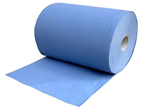 Putzpapier 3-lagig blau 1.000 Blatt (36 x 33 cm) saugstark reißfest, Reinigungstücher Papierrolle Putztuch Wischtücher von STC