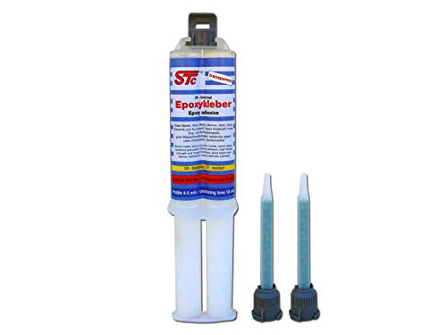 STC 2K Epoxy Kleber 5 Minuten transparent 24 ml inkl. 2 Mischer Epoxid Kleber für Metall, Stein, Beton, Marmor, Holz, Glas, Keramik und Kunststoff von STC