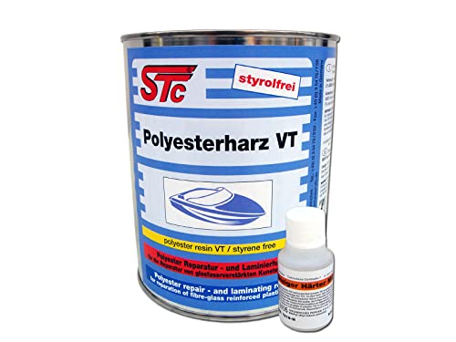 STC Polyester Reparaturharz VT styrolfrei Laminierharz zur GFK Reparatur Reparaturharz auto (1 kg Dose) von STC