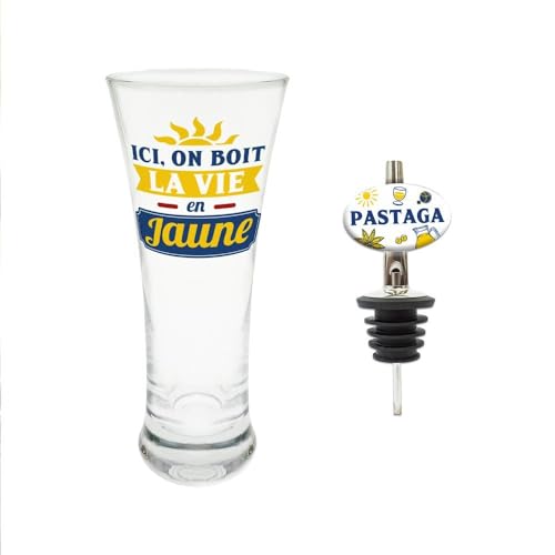 STC Set Pastis Glas und Ausgießer Hier trinkt man das Leben in Gelb STC Set Pastis Glas und Ausgießer Hier trinkt man das Leben in Gelb von STC