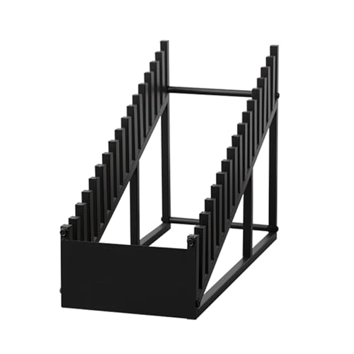 Fliesenständer Probenpräsentationsständer, Steinfliesen Metall Lagerregal, 16-lagiger Baumaterial Probenhalter, Für Holzplatten-Glasproben Musterständer(Black 2,52*67*50cm/20.5*26.4*19.7in) von STCERY