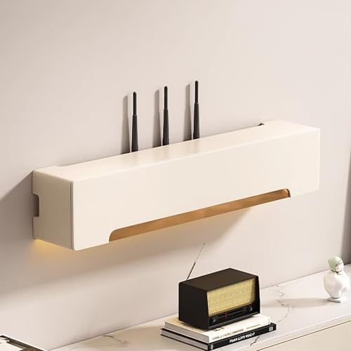 STCERY An Der Wand Montierter WiFi-Organizer-Schrank, Router-Aufbewahrungsbox, WiFi-Box-Versteck, Multimedia-Versteckschrank, Steckdosenleisten-Schutz-Versteck-Router-Rack(Beige,60cm/23.6in) von STCERY