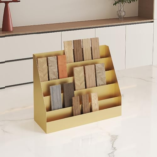 STCERY Bodenfliesen-Präsentationsregal Aus Metall, Fliesenständer Probenhalter Mit 5-lagig, Mehrschichtiger Organizer-Regal, Für Das Ladenlager Musterständer(Gold,46cm/18.1in) von STCERY