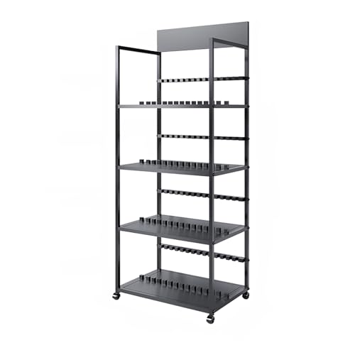 STCERY Bodenfliesen-Präsentationsständer, Steinfliesen Metall Lagerregal Mit Rädern, Mehrschichtiger Fliesenständer, Robuster Rollwagenrahmen, Für Messehallen(Black,40cm/15.7in) von STCERY
