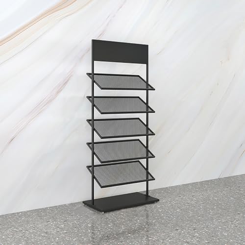 STCERY Fliesenmusterständer, Bodenfliesen-Präsentationsständer 5-lagig, Bodenstehender Musterständer, Wird for Platzieren Verschiedener Baustoffproben Verwendet(Black,47cm/18.5in) von STCERY