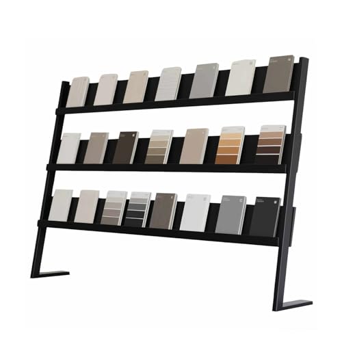 STCERY Fliesenständer Probenhalter Mit 3-lagig, Bodenfliesen-Präsentationsregal Aus Metall, Mehrschichtiger Organizer-Regal, Für Das Ladenlager Musterständer(40cm/15.7in) von STCERY