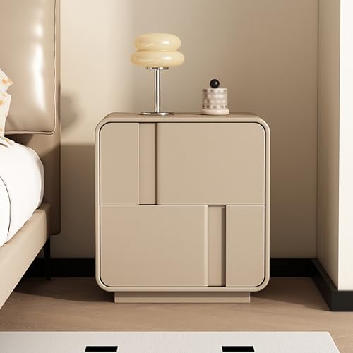 STCERY Nachttisch Mit Schublade, Offenes Fach, Ablagetisch Nachtkommode Nachtschrank Massivholzrahmen Beistelltisch Für Schlafzimmer, Wohnzimmer, Mehrere Farboptionen(Brown 1,40cm/15.7in) von STCERY