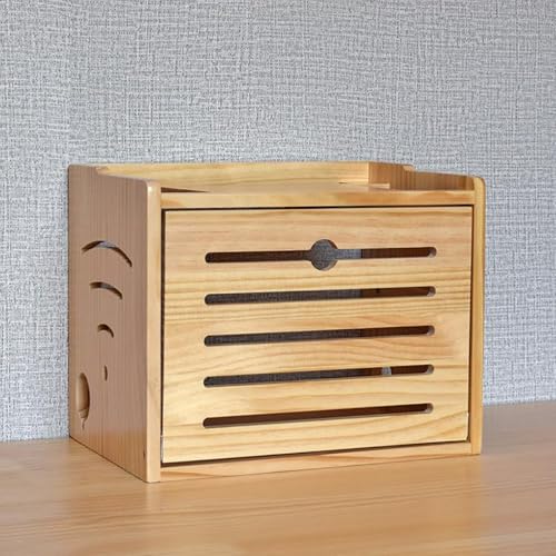 STCERY Router Aufbewahrungsbox, WLAN-Box-Versteck, Medienmodem-Schrank, Kabelmanagement-Versteck-Rack, Unsichtbarer Aufbewahrungs-Organizer, Belüftung Und Wärmeableitung(Beige 1,30cm/11.8in) von STCERY