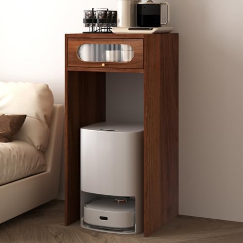 Saugroboter Ständer Staubsauger, Aufbewahrungsregal Für Kehrroboter, Versteckter Roboter-staubsaugerschrank Aus Holz, Versteckter Beistelltisch, Vielseitiges Zuhause(Brown,50 * 110cm/19.7 * 43.3in) von STCERY