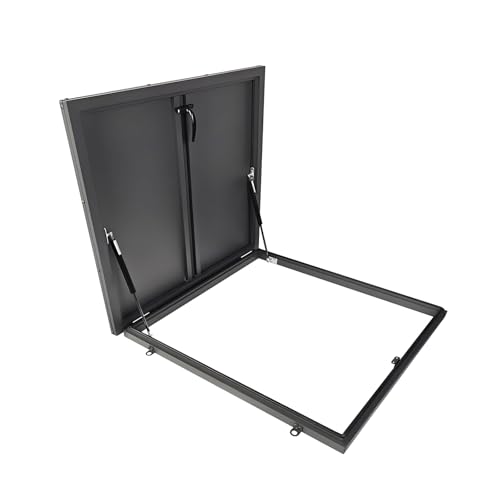 Verzinkte Dachzugangsluke, Hochleistungs-Sicherheitstür Für Dachböden, Dachplatten Mit Stützstangen, Wetterfest, Für Privathaushalte Und Gewerbegebäude(Gray,80cm/31.5in) von STCERY