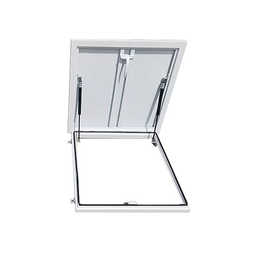 Verzinkte Dachzugangsluke, Hochleistungs-Sicherheitstür Für Dachböden, Dachplatten Mit Stützstangen, Wetterfest, Für Privathaushalte Und Gewerbegebäude(White,60cm/23.6in) von STCERY