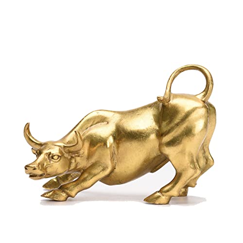 STCREE Messing Wall Street Bull Statue Feng Shui Glückssymbol für Börsenmarkt Home Office Dekoration repräsentiert Karriere Reichtum Glück TQGJST52 von STCREE