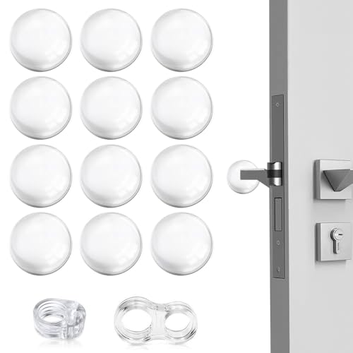 STCRERAG 12 Stück Wandtürstopper Selbstklebend mit 2 Stück Türgriff Puffer Silkon Elastikpuffer Türstopper für Wand Transparent Türpuffer Wandschutz Türklinke Türstopper Wand-set für Türklinken von STCRERAG