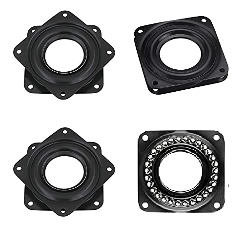 STCRERAG 4 Stück Drehlager 360 Grad Drehteller Kugellager Drehscheibe 3 Zoll Tischplatte Drehkugellager Schwerlast Drehteller Kugellager Metall Schwenkplatte Drehplatte für Stühle Hocker von STCRERAG