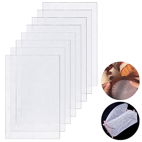 STCRERAG 8 Stück Plastic Canvas Sheets Weich Dauerhaft Kunststoff Mesh Canvas 32 * 21cm Plastic Canvas Weiß Mesh Canvas Kit Kunststoff Leinwand Zur Herstellung von Tasche Lesezeichen Untersetzern von STCRERAG