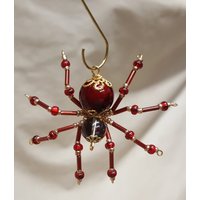 Kleine Steampunk Perlen Blutrote Spinne von STEAMFORGEDSTUDIOS